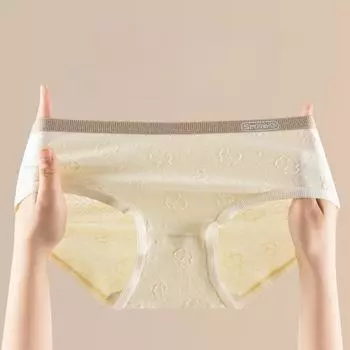 5A Full Pants Mid-waist Women s Panties Class A Baby Cotton Cloud Jacquard Antibacterial Crotch Girls Student Panties M