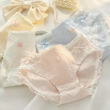 5A Полные брюки антибактериальное хлопковое нижнее белье женские из чистого хлопка дышащие трусы на талии и бедрах милые студенческие треугольные трусики M синий