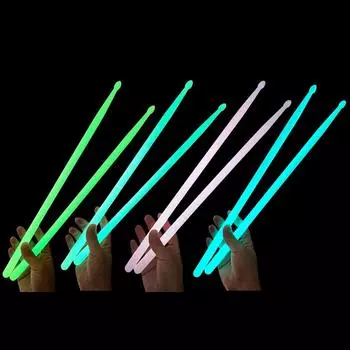 5A Светящиеся барабанные палочки с подсветкой Барабанные палочки Флуоресцентные барабанные палочки для темной сцены белый