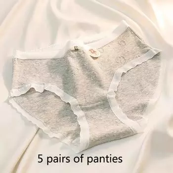 5A женские трусики антибактериальные Gear Cream средняя талия высокая эластичность трусики для девочек Cloud жаккардовый пакет ягодицы женские трусики M
