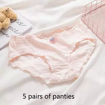 5A женские трусики женские хлопковые промежность антибактериальные средняя талия девушки девушки треугольные брюки женские простые шорты голова лето M