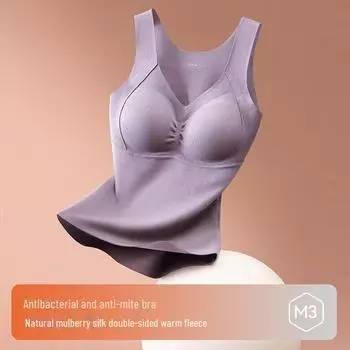 5A Женский антибактериальный и противоклещевой тонкий теплый бюстгальтер-майка без рукавов для осени/зимы M: 42.5~52.5 kg