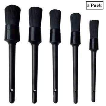 5Black SetPPSilk Cleaning Brush Car Beauty Tools Interior Detail Brush Air Conditioning Vent Gap Brush Detail Brush