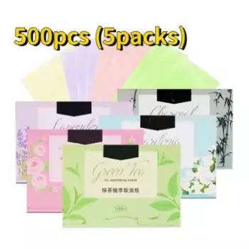5Box Matte Face Wipes Oil Control Oil-absorbing Face Cleaning Beauty Makeup Tools Accessories Facial Oil Blotting Sheets Paper 5PACK