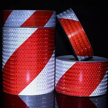 5cm/10cm/15cm/20cm*5M Reflective Adhesive Tape Left Or Right Twill White-Red Strips Waterproof Safety Reflectors Sticker For Car