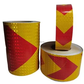 5cm/10cm/20cm*5M Arrow High Visibility Reflective Tape Yellow-Red Self-Adhesive Strip Reflectors Conspicuity Safety Car Sticker