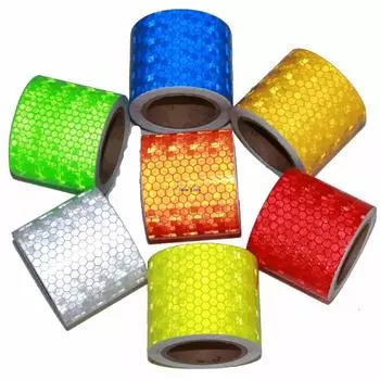 5cm*10m PVC High Reflection Honeycomb Reflective Material Waterproof White Red Yellow Green Tape Adhesive Sticker For Motorcycle