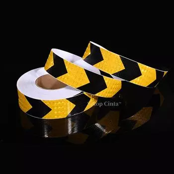 5cm*25m Arrow Reflective Tape Conspicuity Waterproof Yellow-Black Safety Caution Strip Warning Reflector Hazard Adhesive Sticker