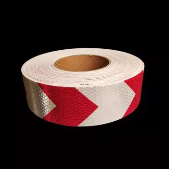 5cm*25m Waterproof Reflective Tape White-Red Conspicuity Adhesive Safety High Visibility Arrow Hazard Warning Reflector Stickers