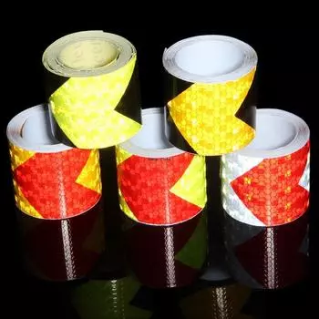 5CM*3M Arrow Reflective Safety Tapes Warning Stickers Waterproof Outdoor Eye-Catching Decals For Car Vehicle Trailer Boat Signs