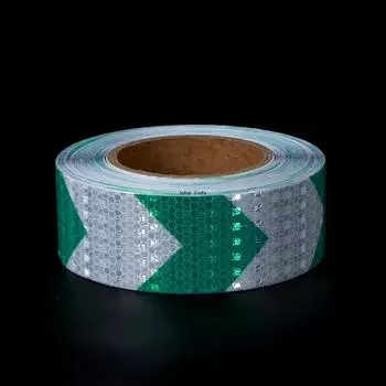 5CM*5M Arrow Reflective Material White-Green Waterproof Adhesive Car Sticker Warning Safety Tape Reflectors Strip For Motorcycle