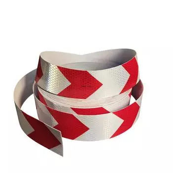5cm*5m Arrow Reflective Tape Conspicuity Waterproof White-Red Safety Caution Stickers Reflector Warning Adhesive Tapes For Truck