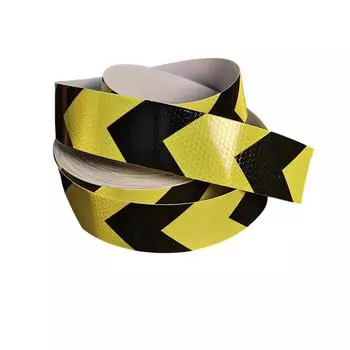 5cm*5m Arrow Reflective Tape Waterproof High Visibility Fluorescent Yellow-Black Hazard Caution Warning Adhesive Reflect Sticker