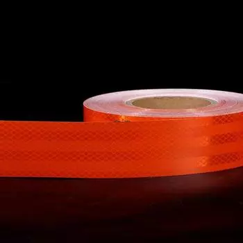 5cm*5m Orange Reflective Adhesive Tape High Visibility PET Micro Prismatic Waterproof Strips Conspicuity Safety Warning Sticker оранжевый