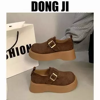 5Cm thick-soled loafers women s 2025 spring new one-pedal low-top single shoes comfortable flat-soled versatile women s shoes 35