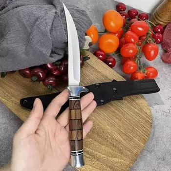 5CR15Mov Рыболовный нож Кованый обвалочный нож для мяса Нож для резки мяса Овощи with sheath