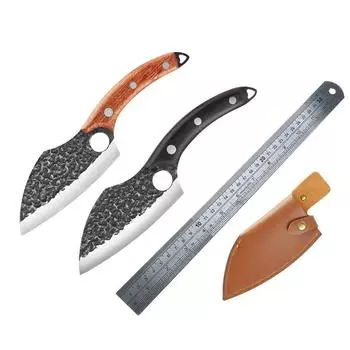 5CR15Mov стальной нож для обвалки мяса с фиксированным лезвием, тесак для разделки мяса, бытовой кухонный нож, ручной инструмент для домашнего хозяйства жёлтый