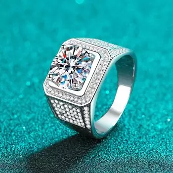 5ct D Цвет Муассанит Кольцо Стерлингового Серебра 925 Пробы 18 К Вечность Band Хип-Хоп Кольца для Мужчин Вечерние Сверкающие Драгоценности 7&5ct