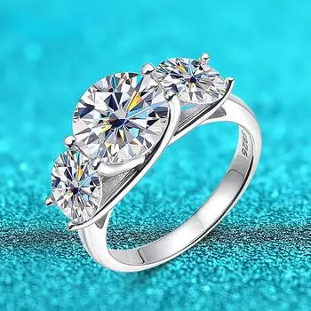 5ct сертифицированное настоящее обручальное кольцо с муассанитом для женщин, сверкающее кольцо Promise, 100% стерлинговое серебро 925 пробы, ювелирные изделия, оптовая продажа 10