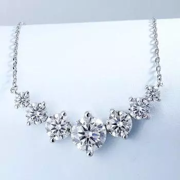 5CTTW натуральный бесцветный кулон из муассанита для женщин настоящее ожерелье из стерлингового серебра 925 пробы модные свадебные оригинальные украшения