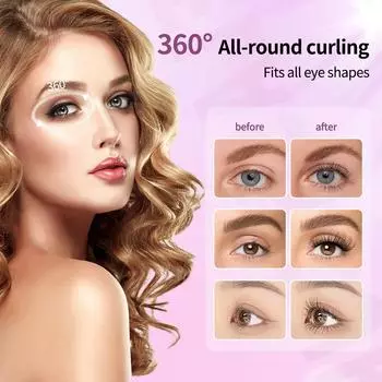 5D электрические щипцы для завивки ресниц с подогревом, двухсторонние, с подогревом, завивка ресниц, долговечные щипцы для завивки ресниц, расческа для красоты, инструменты для макияжа розовый