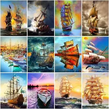 5D Алмаз Живопись Пейзаж Живопись Вышивка Ремесло Пейзаж Алмаз Мозаика Мультфильм Ручная работа Горный хрусталь Искусство Full Round 20x25CM