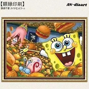 5D Алмазная Художественная Рамка Печать Губка Боб США Производственный комплект 3D Искусство Символ Мира Искусство Красивая Эстетическая Рамка Настенная Наклейка На Стену Сделай Сам Ручная Работа