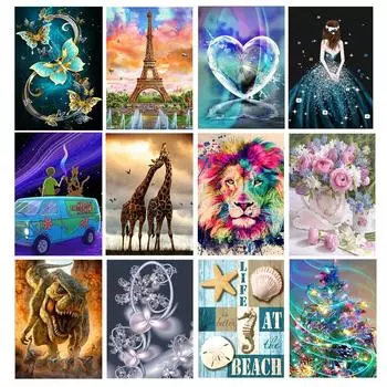 5d Алмазная картина 30x40 см, круглая дрель с животными, полная красота, цветок, сделай сам, вышивка крестиком, пейзажная вышивка