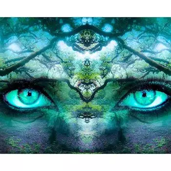 5D Алмазная картина Абстрактные глаза Алмазная вышивка Крестиком Горный хрусталь Мозаика Картина 20X30CM