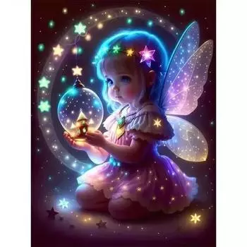 5D Алмазная картина Ангел Вышивка крестиком Полный квадрат Алмазная вышивка Девушка Горный хрусталь Мозаика Домашний Декор Подарок Full Round 20x30CM
