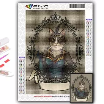 5D Алмазная картина Антропоморфные милые животные DIY Алмазная вышивка Горный хрусталь Украшение дома Full Round 20X30CM
