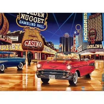 5D Алмазная картина Автомобиль Алмазная вышивка Пейзаж Украшение дома Подарок 20X30CM