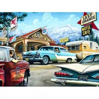 5D Алмазная картина Автомобиль Полная дрель Алмазная вышивка Пейзаж Украшение дома 20X30CM