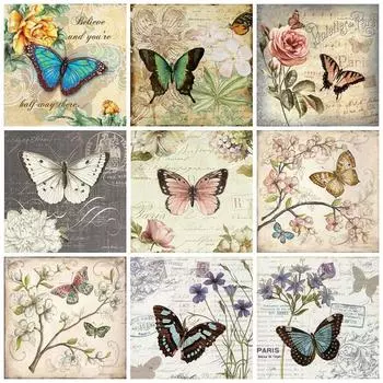 5d Алмазная картина Бабочка Фотографии Стразы 5D DIY Алмазная вышивка Распродажа Декор животных для дома Full Round 20x20CM