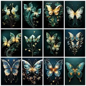 5D Алмазная картина Бабочка Полная квадратная круглая вышивка Мозаика Животное Ручная работа Подарок Настенный декор Full Round 20x30CM