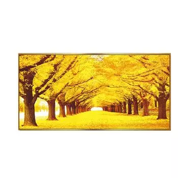 5d Алмазная картина Большое дерево Лошадь Золотая мозаика Пейзаж Стикеры Алмазное искусство Ресторан Алмазная вышивка Украшение 100-50CM оранжевый