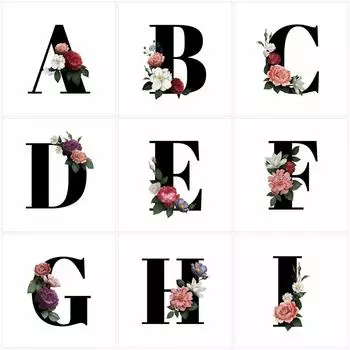 5D Алмазная картина Буква Текст Вышивка крестом Набор Алмазная вышивка Цветок Рукоделие Мозаика Сделай Сам Искусство Подарок ручной работы Full Round 20x20CM