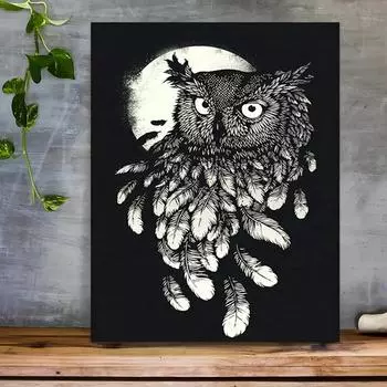 5D алмазная картина черно-белая сова мозаичная картина DIY алмазная вышивка животное рукоделие ювелирные изделия украшение для дома (Без рамки) 30*40cm/11.8*15.7in