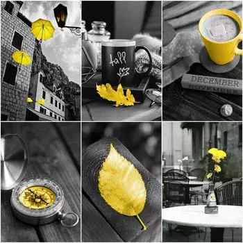 5D Алмазная картина Черный Желтый Пейзаж Алмазная Вышивка Городской пейзаж Полный Круглый Алмазная Мозаика Горный Хрусталь Фото Full Round 20x30CM