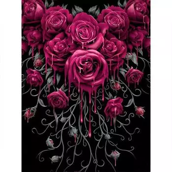 5D Алмазная картина Цветок DIY Алмазная вышивка Роза Аксессуары для украшения дома 20X30CM