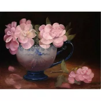 5d Алмазная картина Цветок и чашка Вышивка крестом Цветок 20X30CM