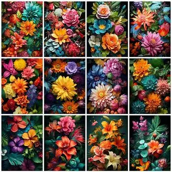 5D Алмазная Картина Цветок Маргаритка Новая Коллекция Вышивка Лилия Стразы Картина Мозаика Ручная Работа Хобби Full Round 20x30CM