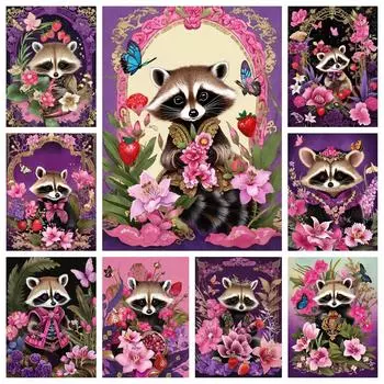5D Алмазная картина Цветок Животное Панда Пейзаж Картина Полный Круглый Квадратный Инкрустированный Ювелирные Изделия Вышивка Крестом Украшение Дома Full Round 20x30CM