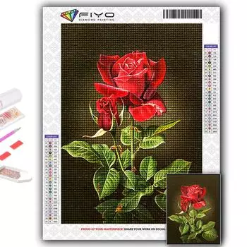 5D Алмазная картина Цветы DIY Алмазная вышивка Горный хрусталь Домашнее украшение Full Round 20X30CM