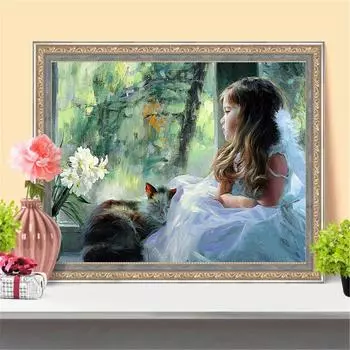 5D Алмазная картина Детская Алмазная вышивка Крестиком Картина Стразами Домашний декор 20X30CM