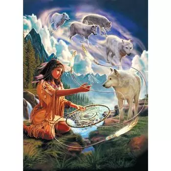 5D алмазная картина «Девочка и волк», картина из стразов, вышивка бисером, алмазная вышивка, полный круглый/квадратный набор сверл, домашний декор Full Round 20X30CM
