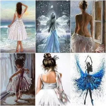 5D Алмазная картина Девушка DIY Вышивка Полный круглый горный хрусталь Картина Мозаика Домашний декор 40X50CM Full Round 20x30CM