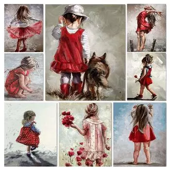 5d Алмазная картина Девушка Фигура Алмазная вышивка Мультфильм Наборы Мозаика Портретная живопись Вышивка крестиком Подарок ручной работы Full Round 20x30CM