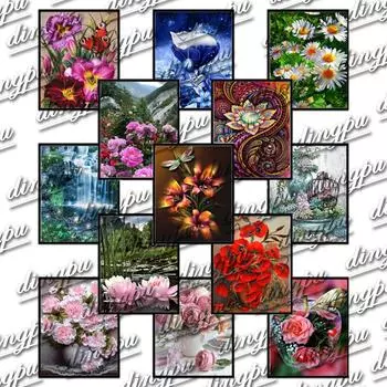 5D Алмазная картина Diy Цветы Алмазная вышивка Животные Мозаика Наборы вышивки крестом 20x30