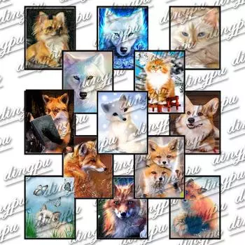 5D Алмазная картина Diy Fox Алмазная вышивка Животные Мозаика Наборы вышивки крестом 20x30cm